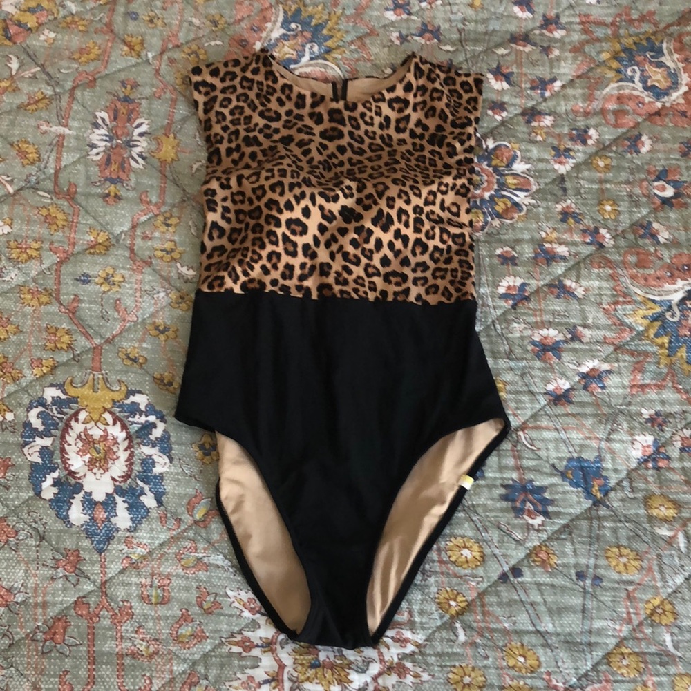 Summersalt Leopard Print and Black One Piece Swimsuit